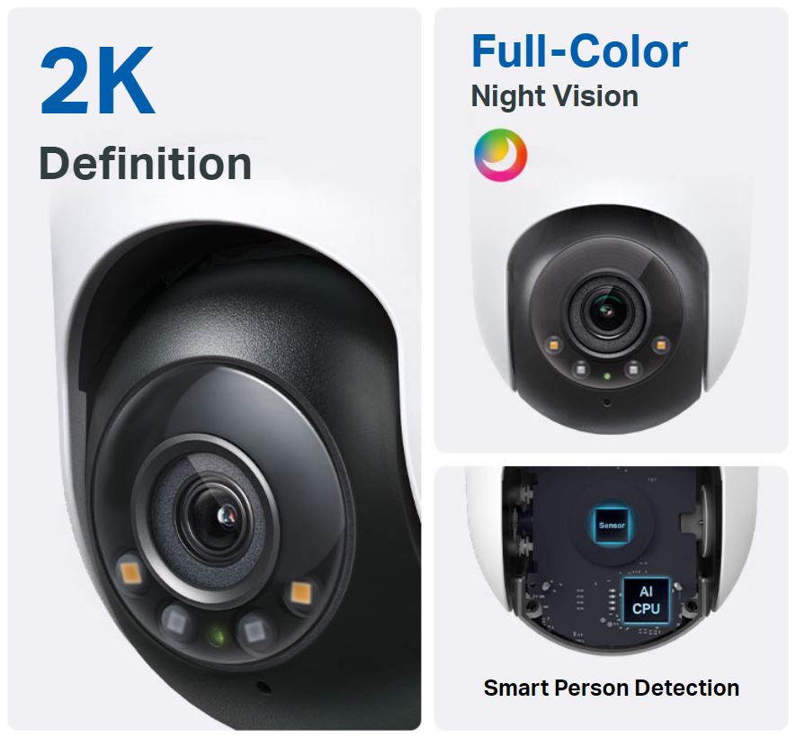 TP-Link Tapo C510W 2K Outdoor Pan/Tilt Security Wi-Fi Camera
